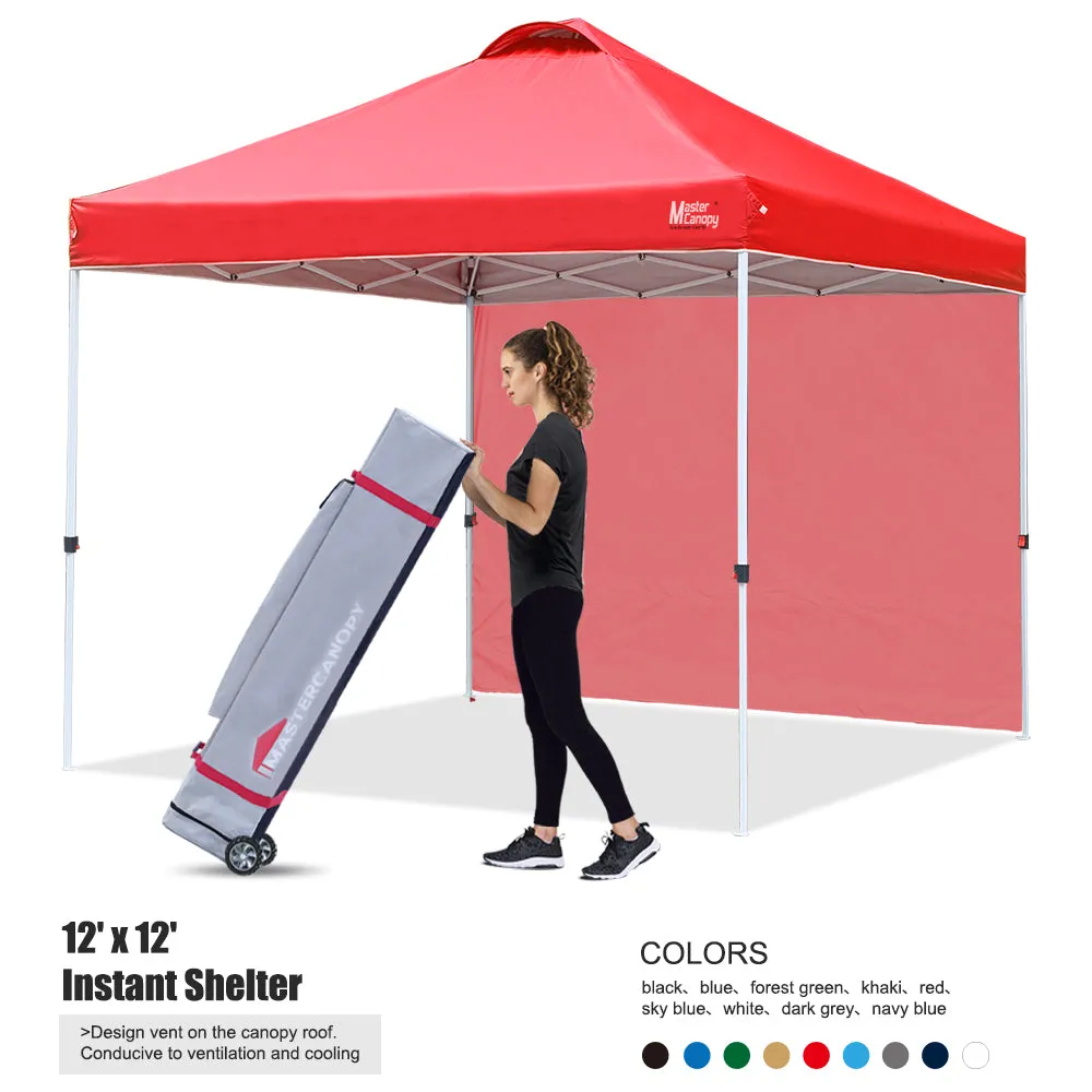 Leisure Sports 10x10/12x12 Durable Ez Pop-up Canopy Tent with 1 Sidewall-US