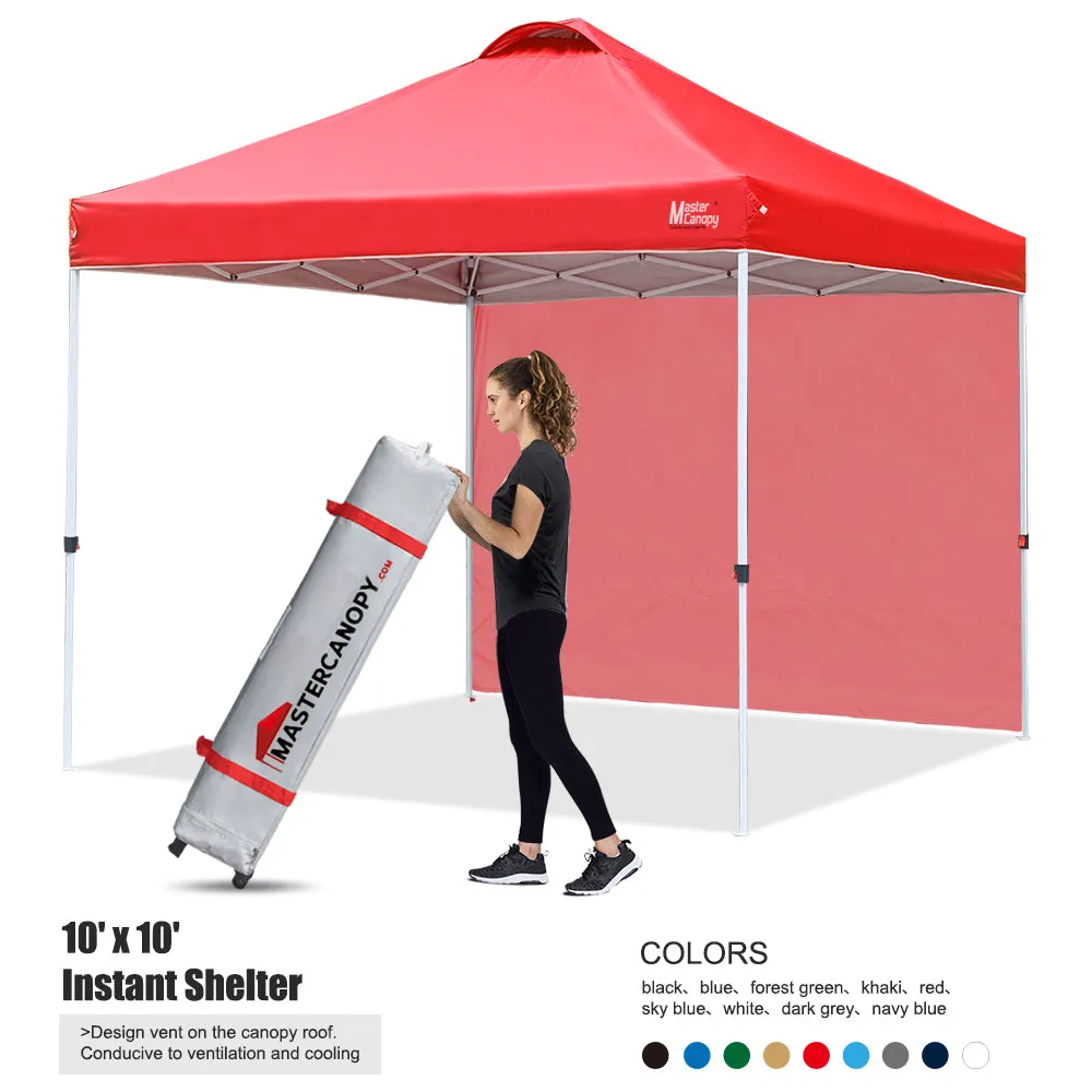 Leisure Sports 10x10/12x12 Durable Ez Pop-up Canopy Tent with 1 Sidewall-US