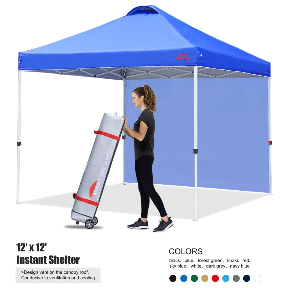 Leisure Sports 10x10/12x12 Durable Ez Pop-up Canopy Tent with 1 Sidewall-US