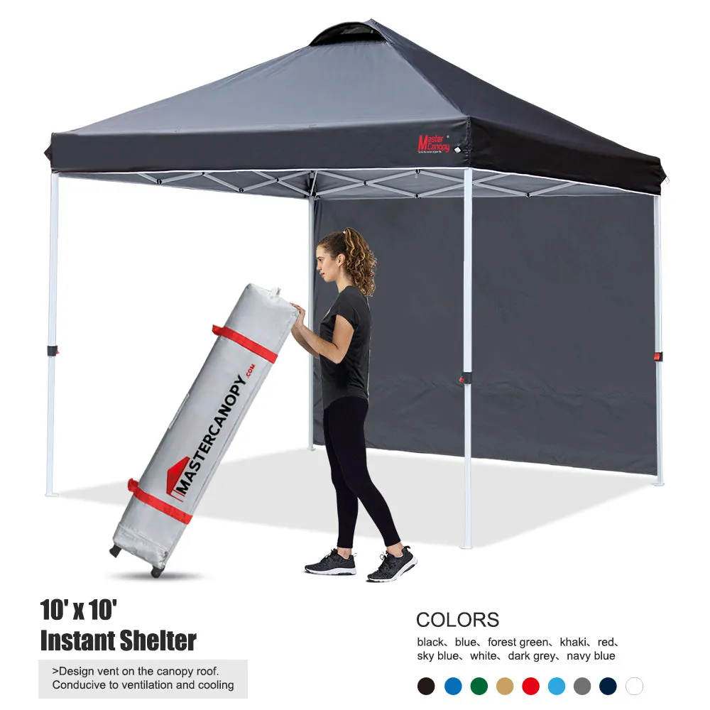 Leisure Sports 10x10/12x12 Durable Ez Pop-up Canopy Tent with 1 Sidewall-US