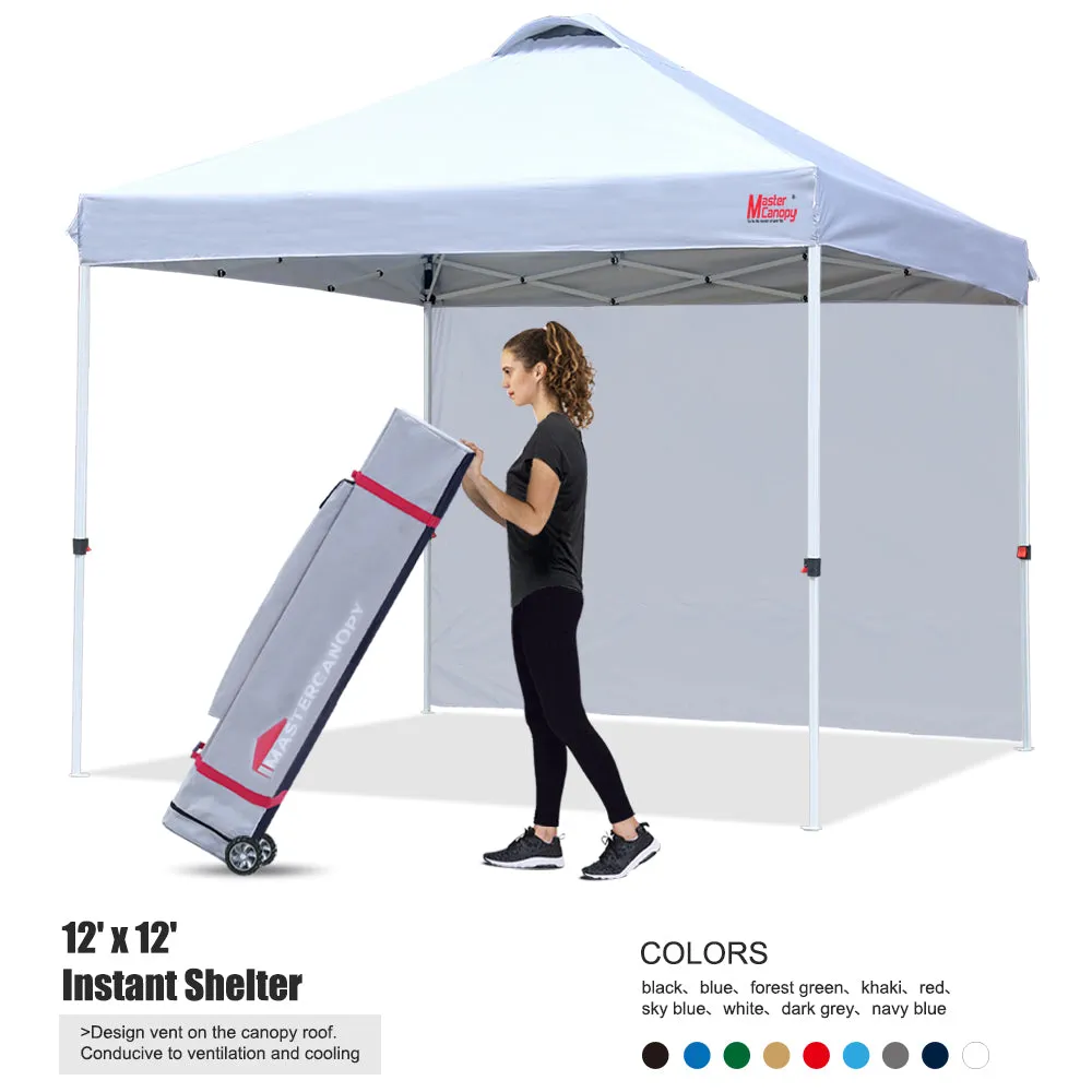 Leisure Sports 10x10/12x12 Durable Ez Pop-up Canopy Tent with 1 Sidewall-US