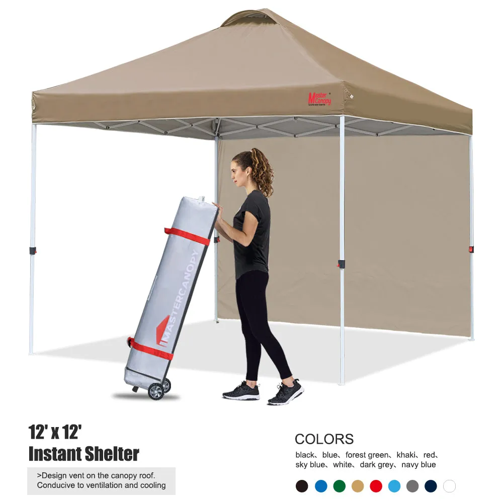 Leisure Sports 10x10/12x12 Durable Ez Pop-up Canopy Tent with 1 Sidewall-US