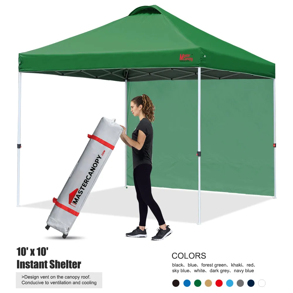 Leisure Sports 10x10/12x12 Durable Ez Pop-up Canopy Tent with 1 Sidewall-US