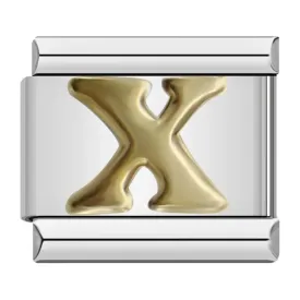 Letter X in Gold, on Silver