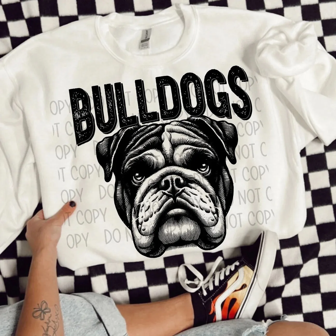 Line Drawing Bulldogs Mascot