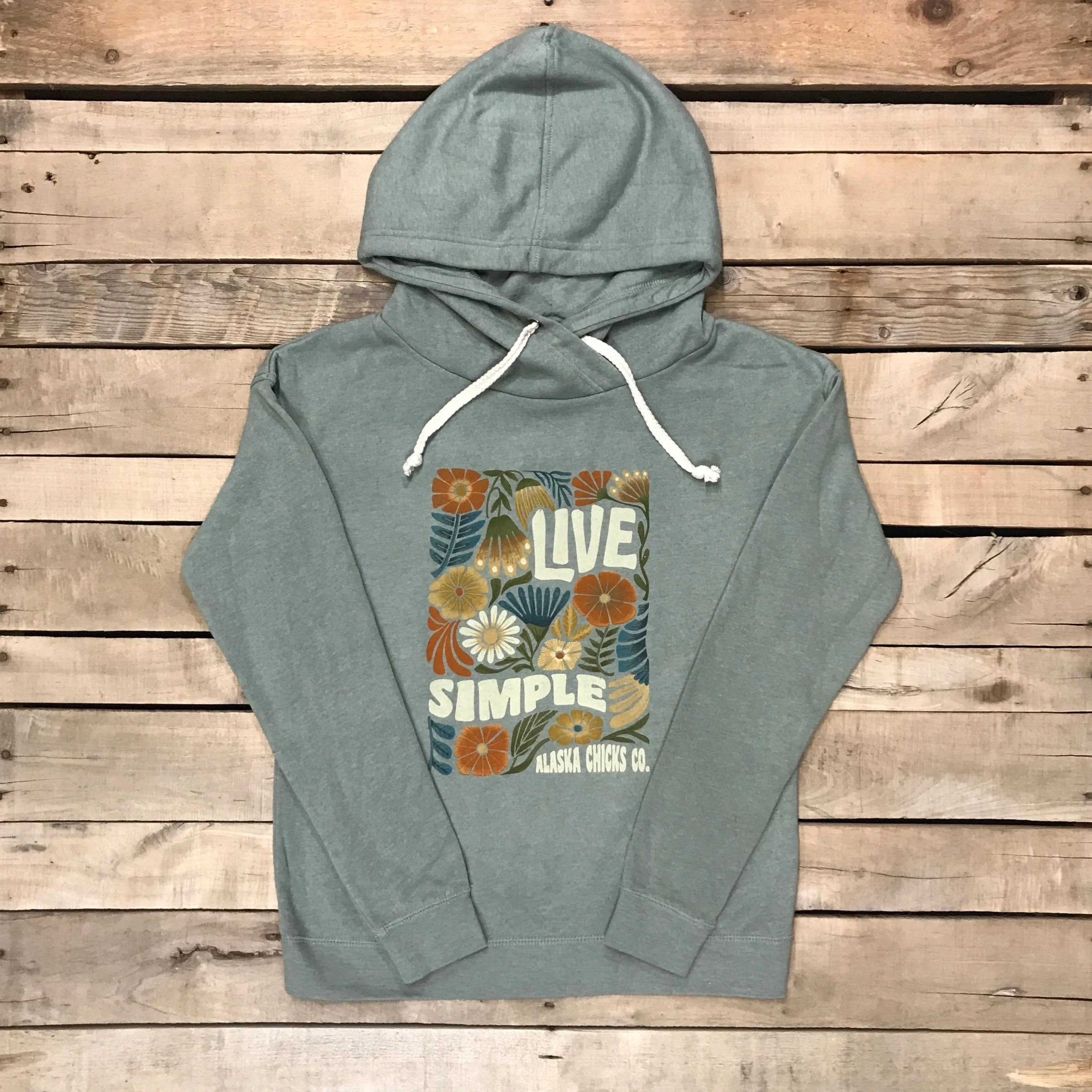 Live Simple Garden Flowers Hoodie