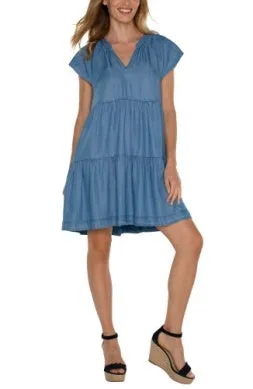 Liverpool Tiered Flutter Dress