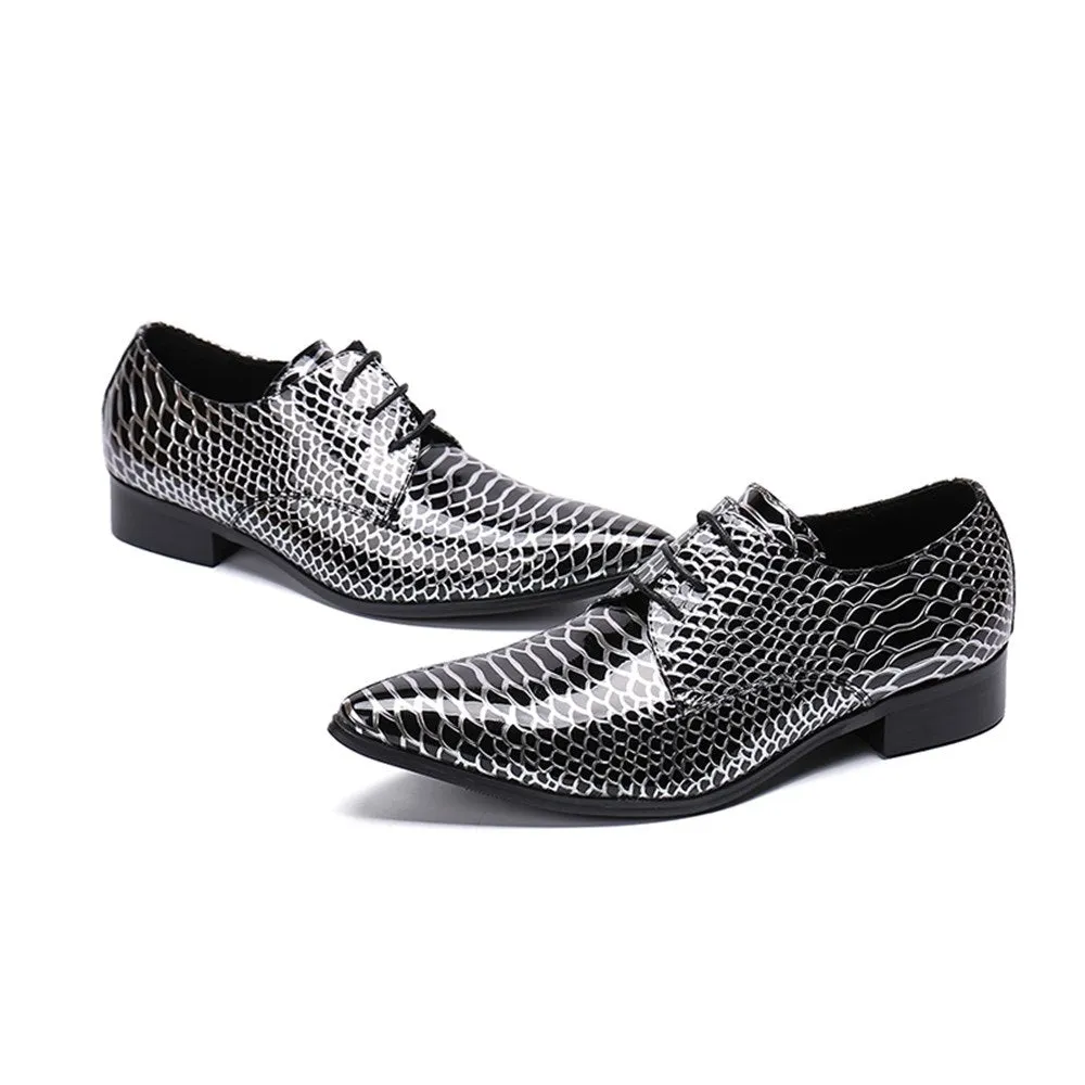 Men Lace Up Printed Oxford Shoes