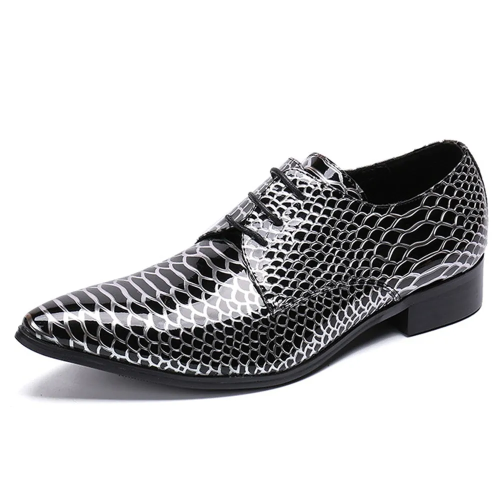 Men Lace Up Printed Oxford Shoes