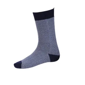 Men's Herringbone Socks - Navy