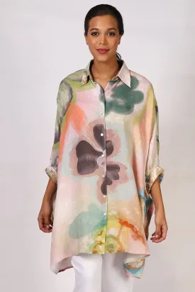 Multicolour Abstract Linen Shirt