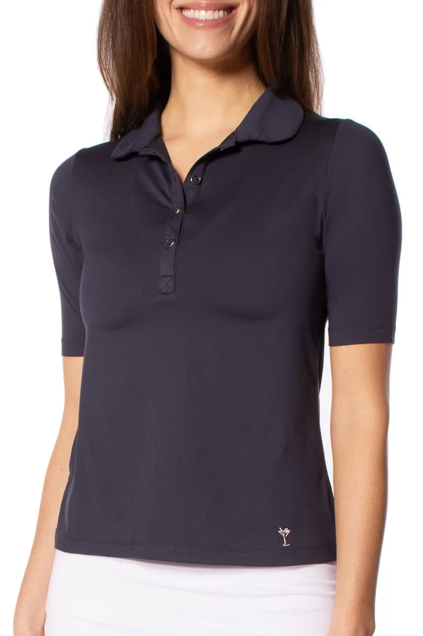 Navy Fabulous Elbow Polo