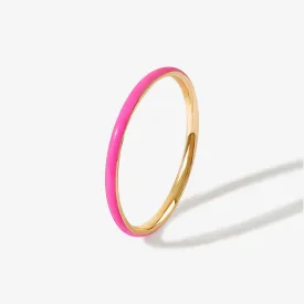 Oburu neon pink enamel ring