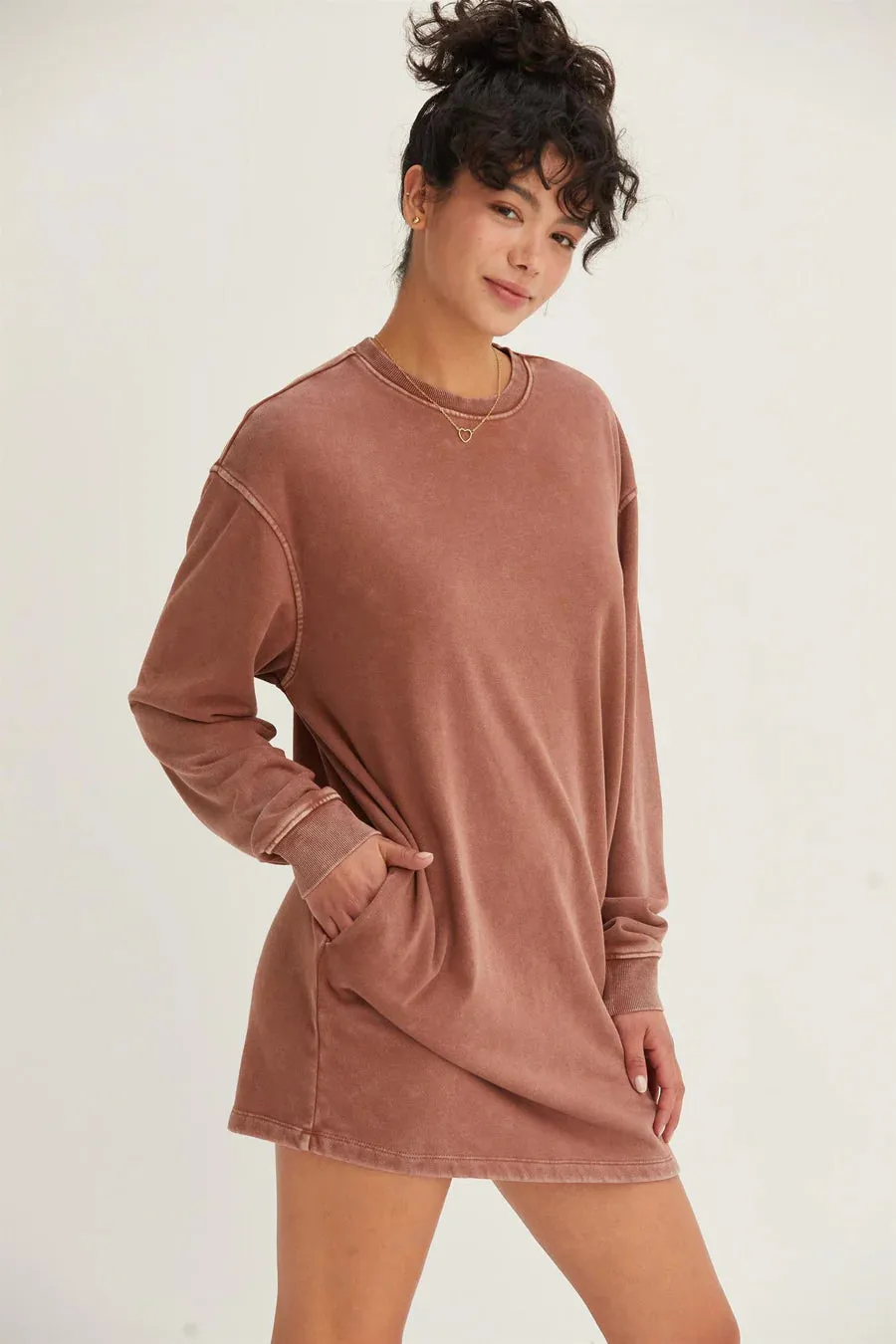 Oversized Mini Sweatshirt Dress