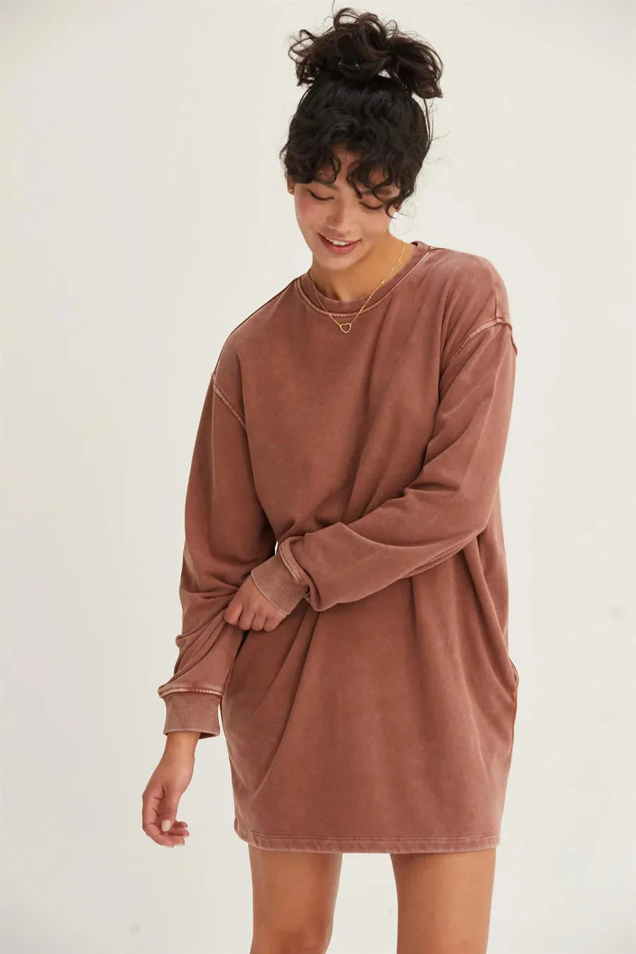 Oversized Mini Sweatshirt Dress