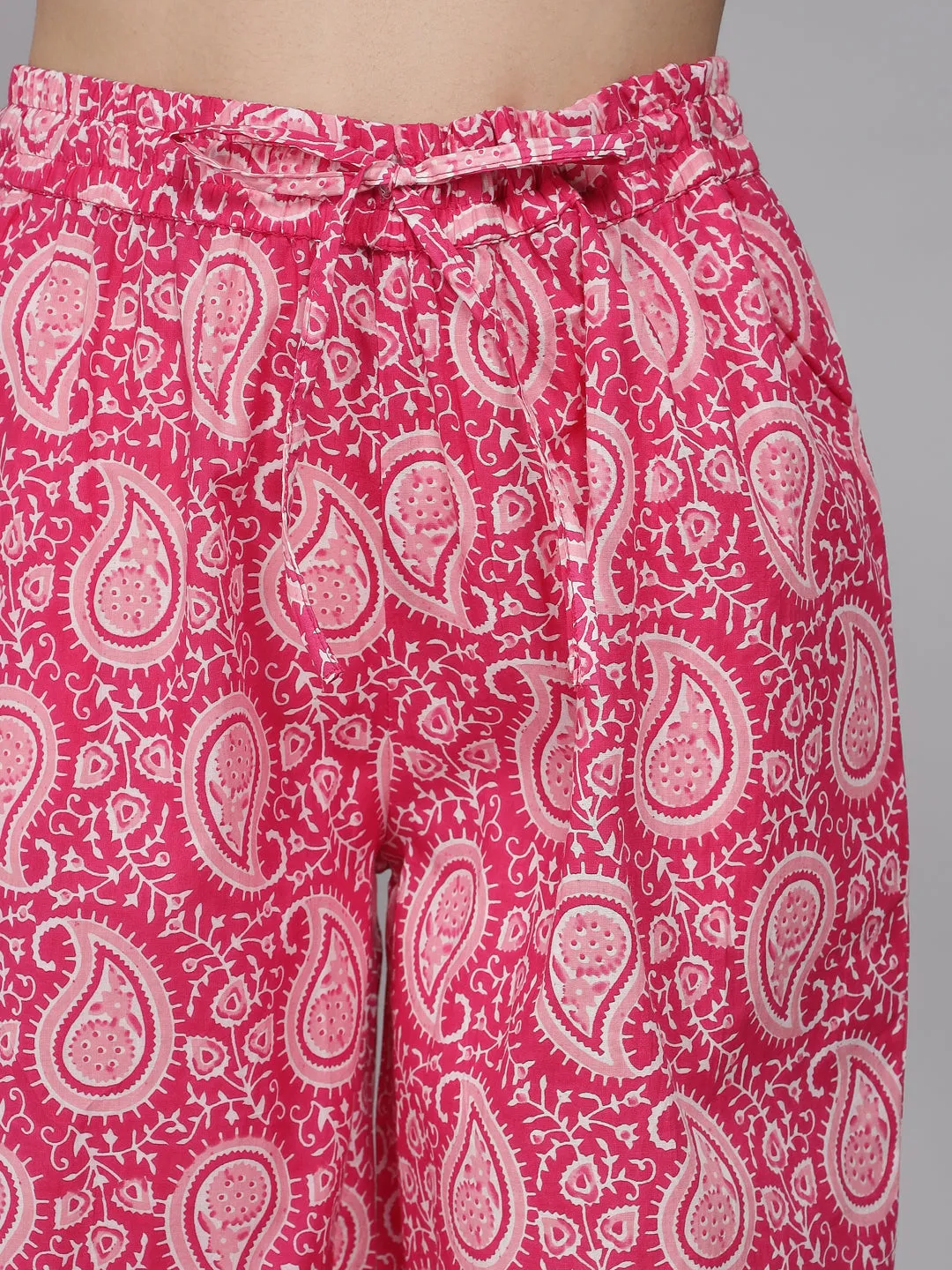 Pink Women's Paisley Cotton Pyjama