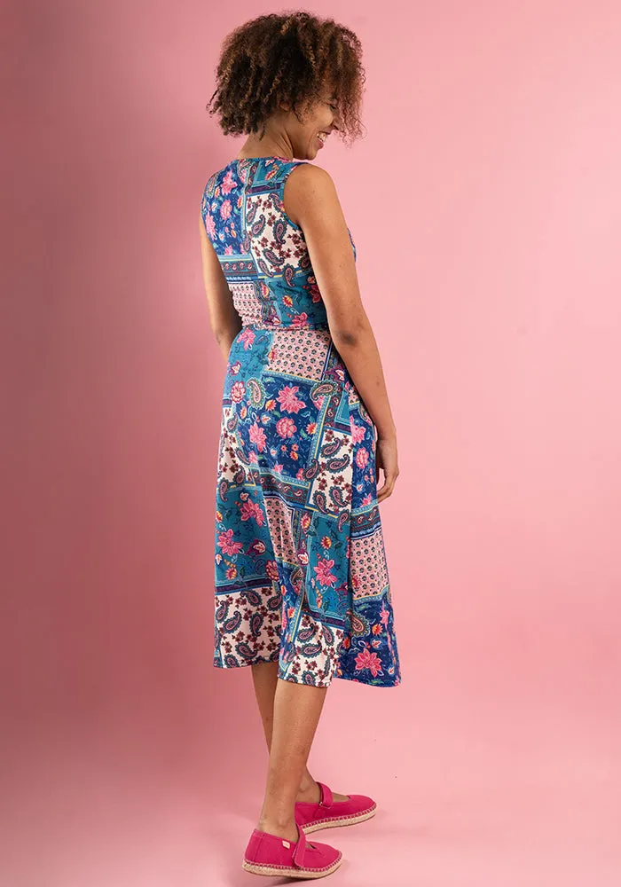 Polly Patchwork Print Midi Dress