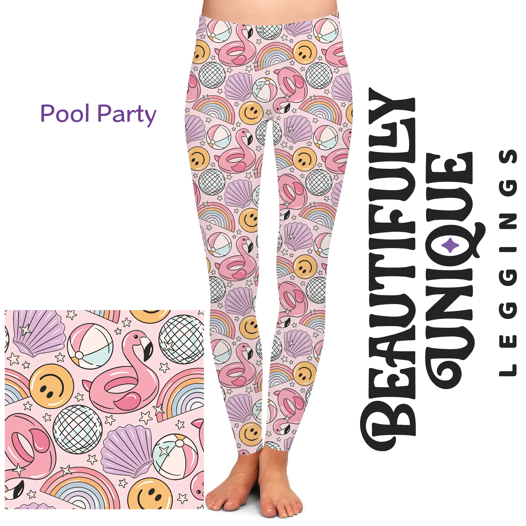 Pool Party Full-Length OR Capri - High-quality Handcrafted Vibrant Leggings