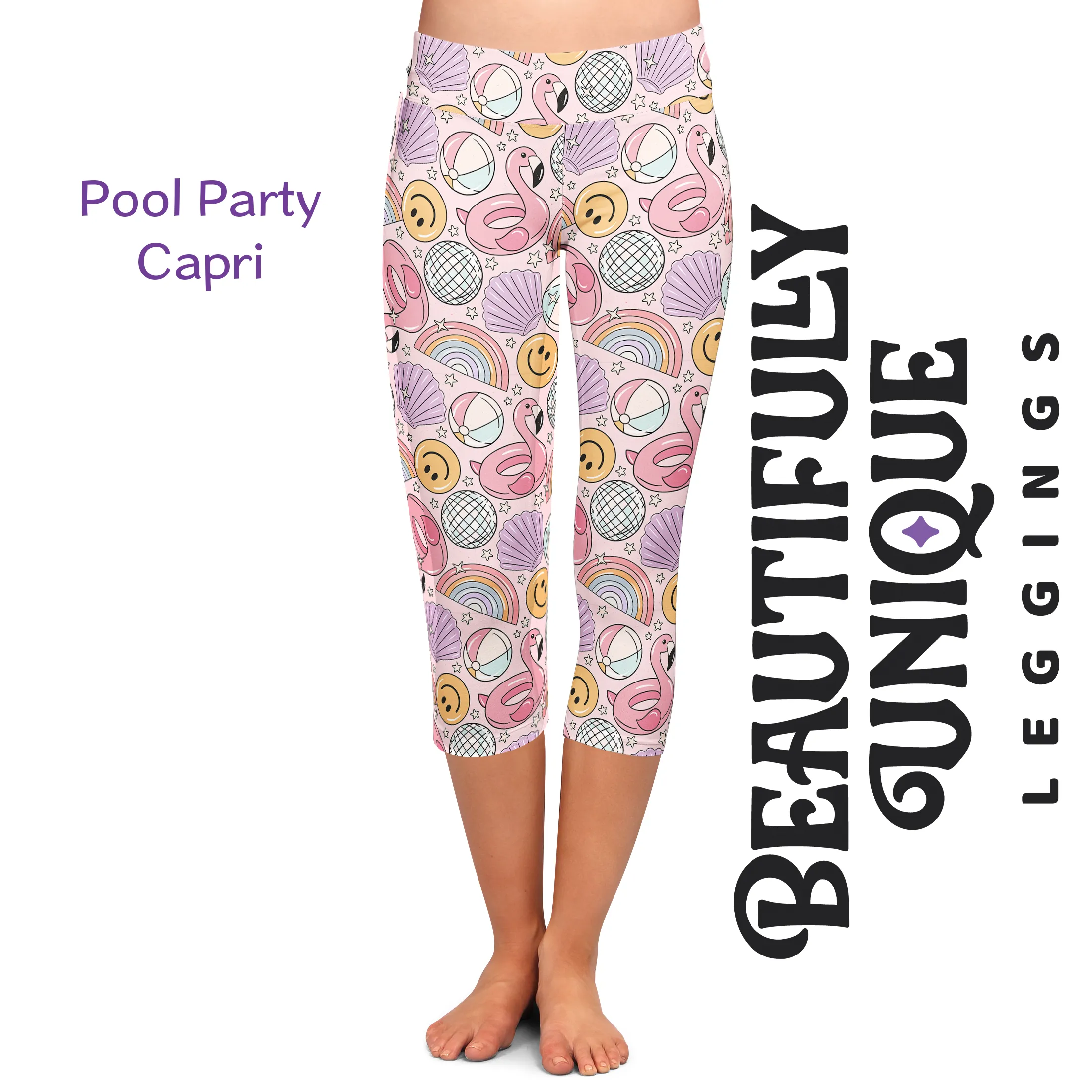 Pool Party Full-Length OR Capri - High-quality Handcrafted Vibrant Leggings