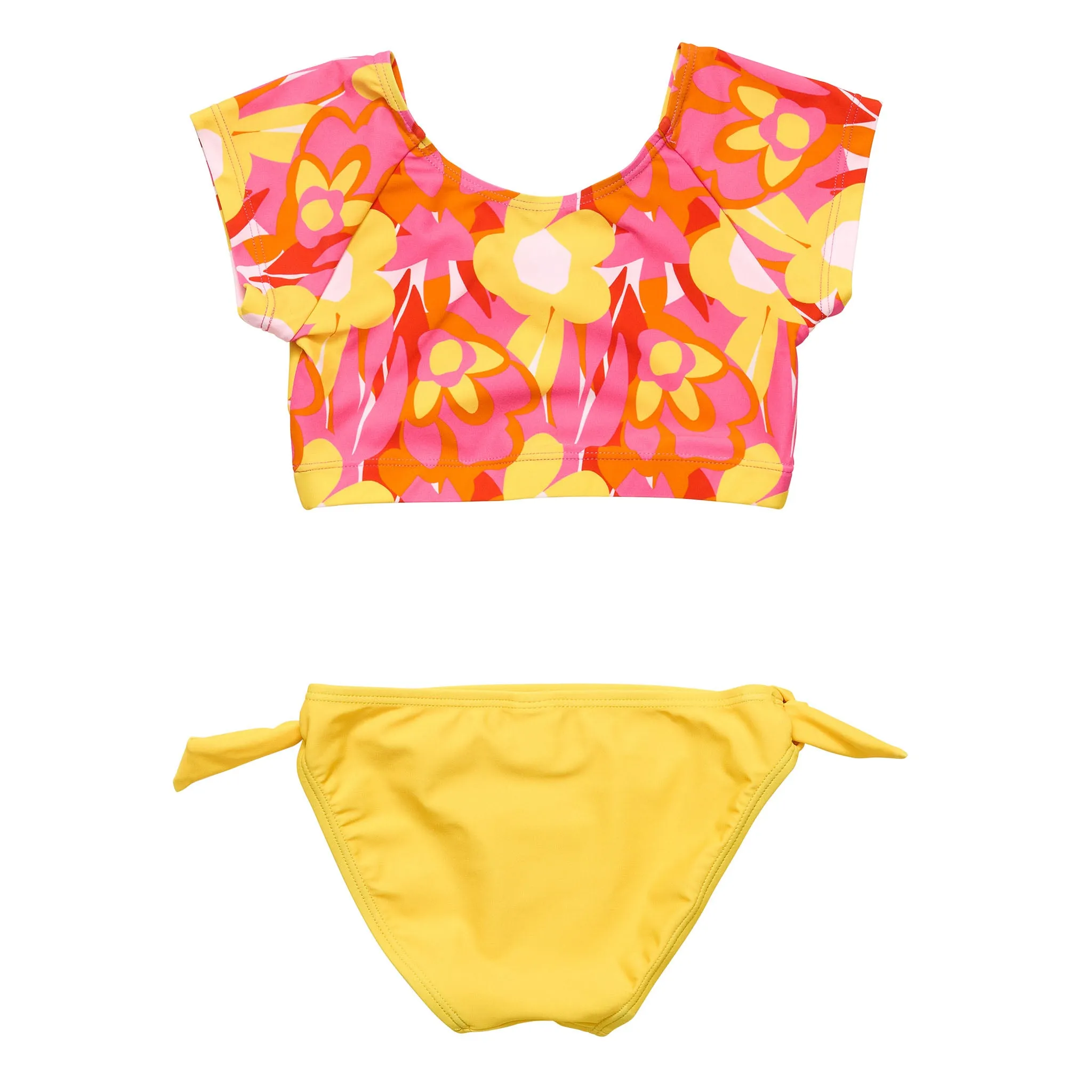 Pop of Sunshine Crop SS Rash Top Set