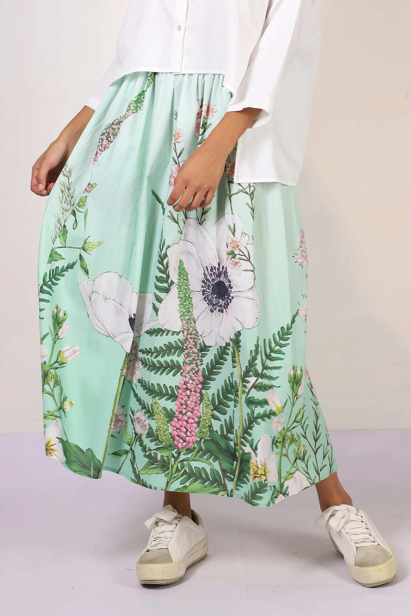 Printed Poplin Skirt