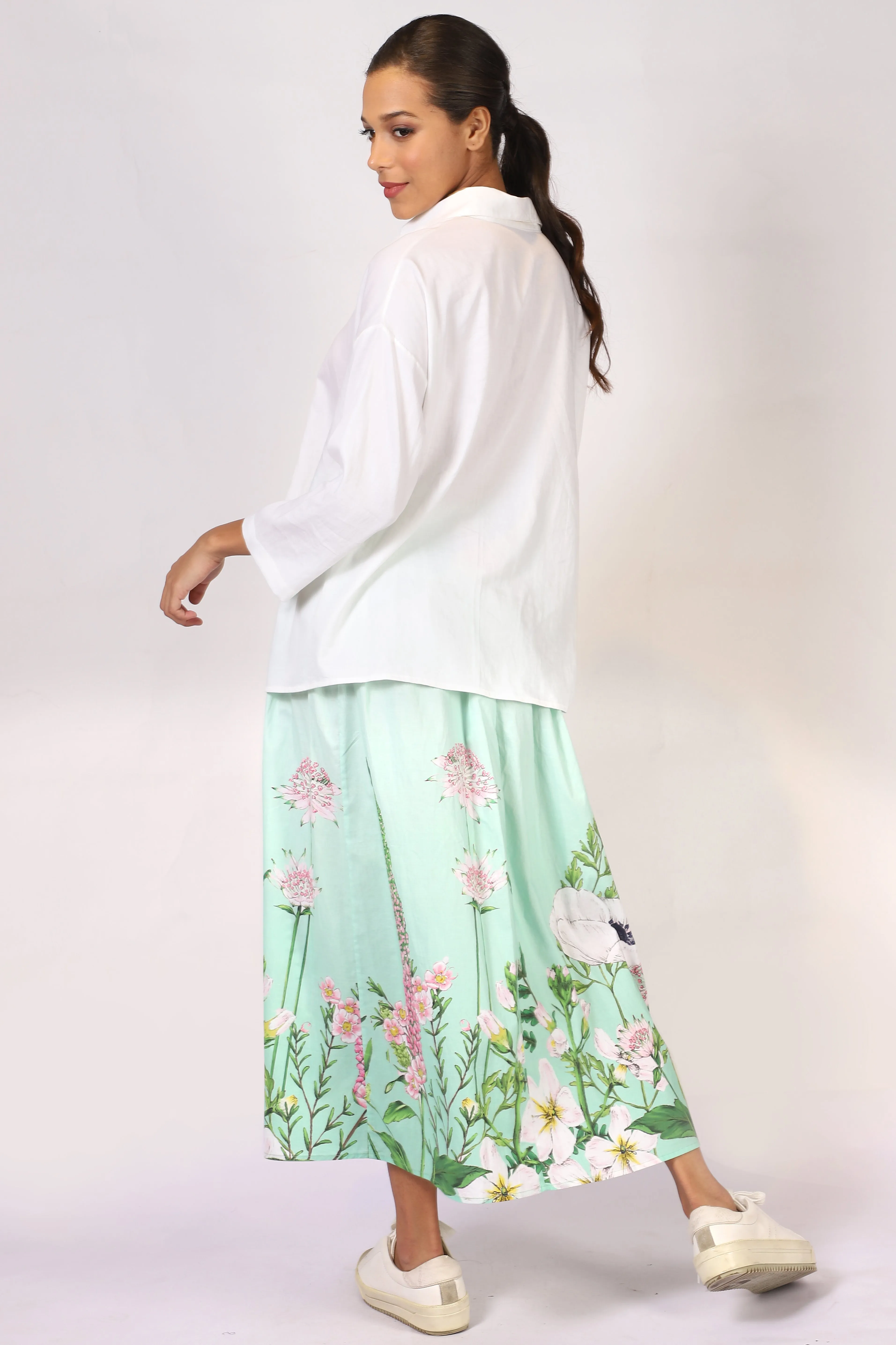 Printed Poplin Skirt