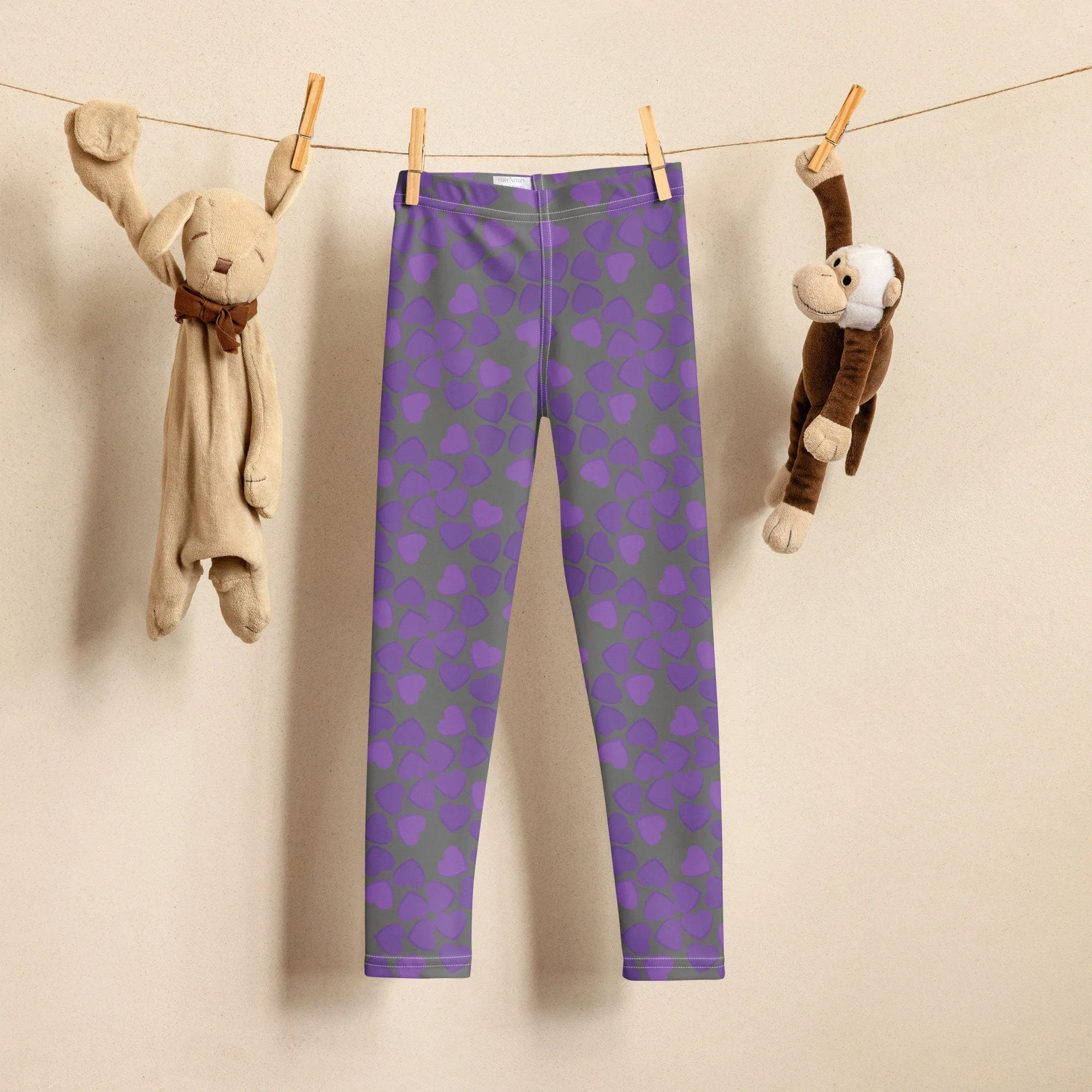 Purple and Grey Kid's Leggings Play Fashion