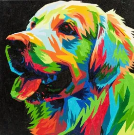 "Colourful Pup" Paint By Numb3rs Kit 30x30cm