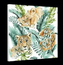 "Jungle Cats" Paint By Numb3rs Kit 50x50cm