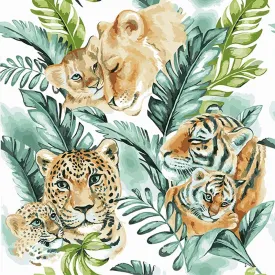 "Jungle Cats" Paint By Numb3rs Kit 50x50cm