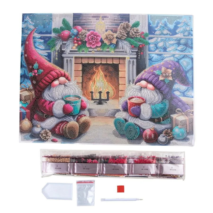 "Modern Christmas Set" Crystal Art Canvas Kit 35cmx45cm Set of 2