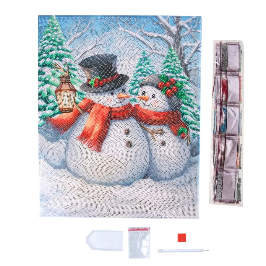 "Modern Christmas Set" Crystal Art Canvas Kit 35cmx45cm Set of 2