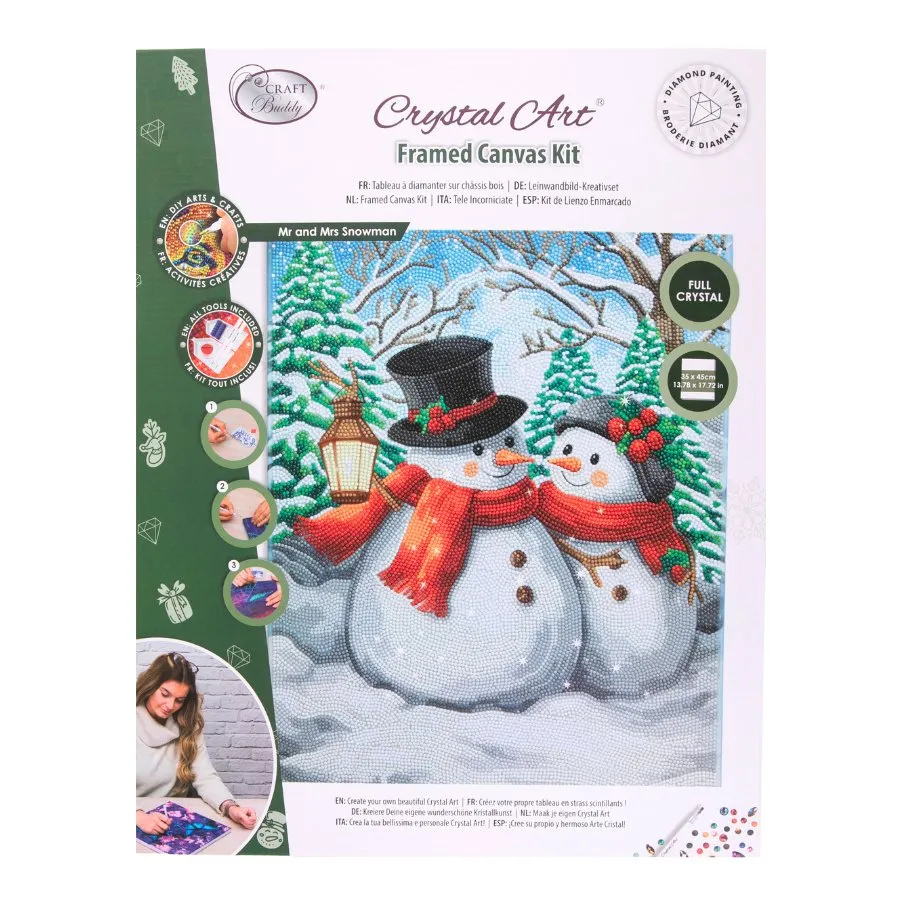 "Modern Christmas Set" Crystal Art Canvas Kit 35cmx45cm Set of 2