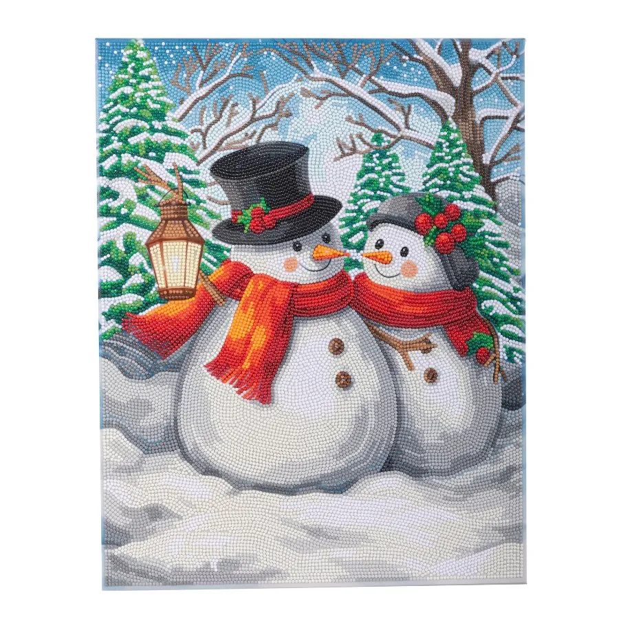 "Modern Christmas Set" Crystal Art Canvas Kit 35cmx45cm Set of 2