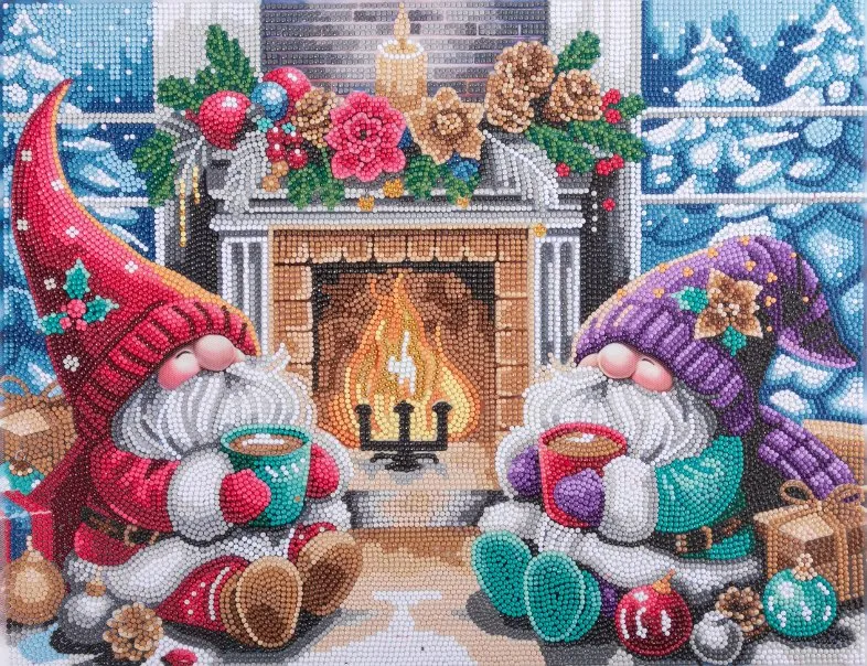 "Modern Christmas Set" Crystal Art Canvas Kit 35cmx45cm Set of 2