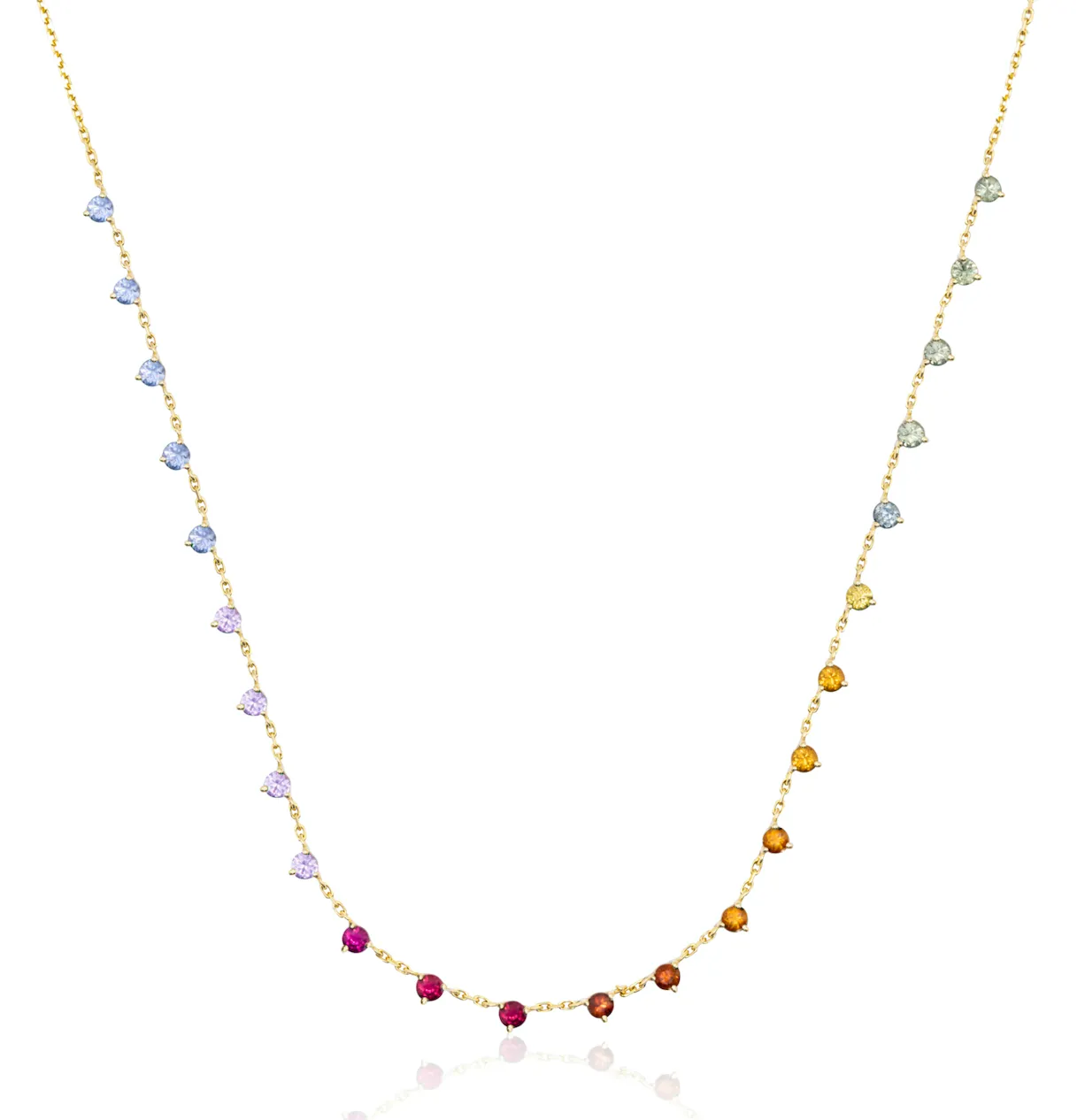 Rainbow Sapphire Confetti Necklace