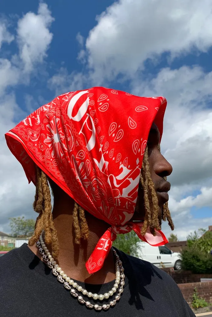 Red & White Gothic Bandana