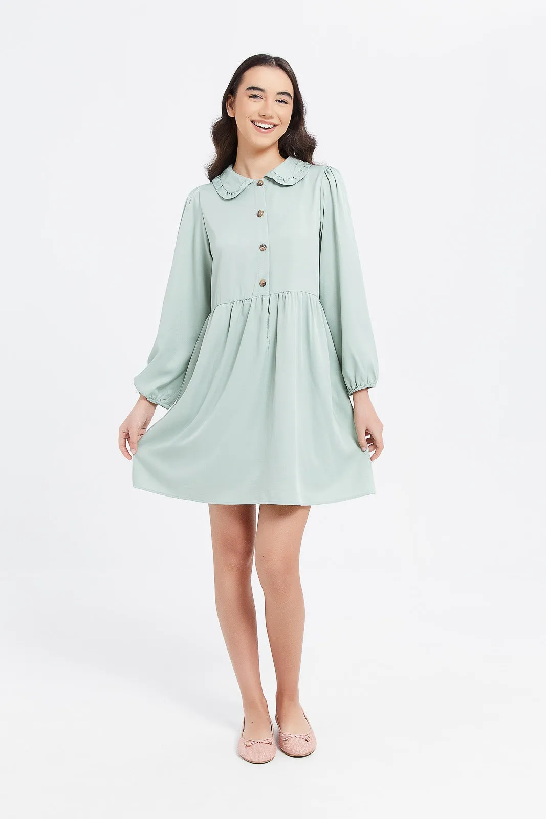 Senior Girls Mint Peter Pan Dress