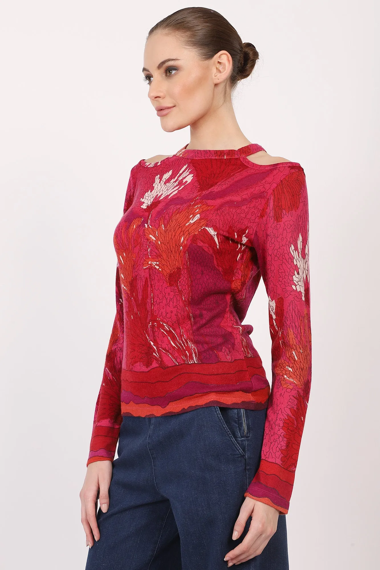 Silk Cashmere - Paint the Town Red Top