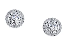 Simulated Diamond Halo Earrings E0328CLP