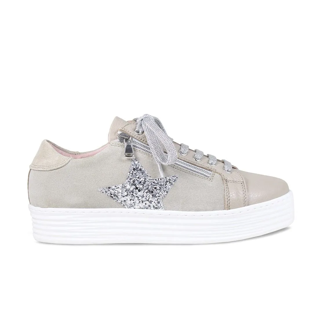 Star: Pale Taupe Leather & Suede