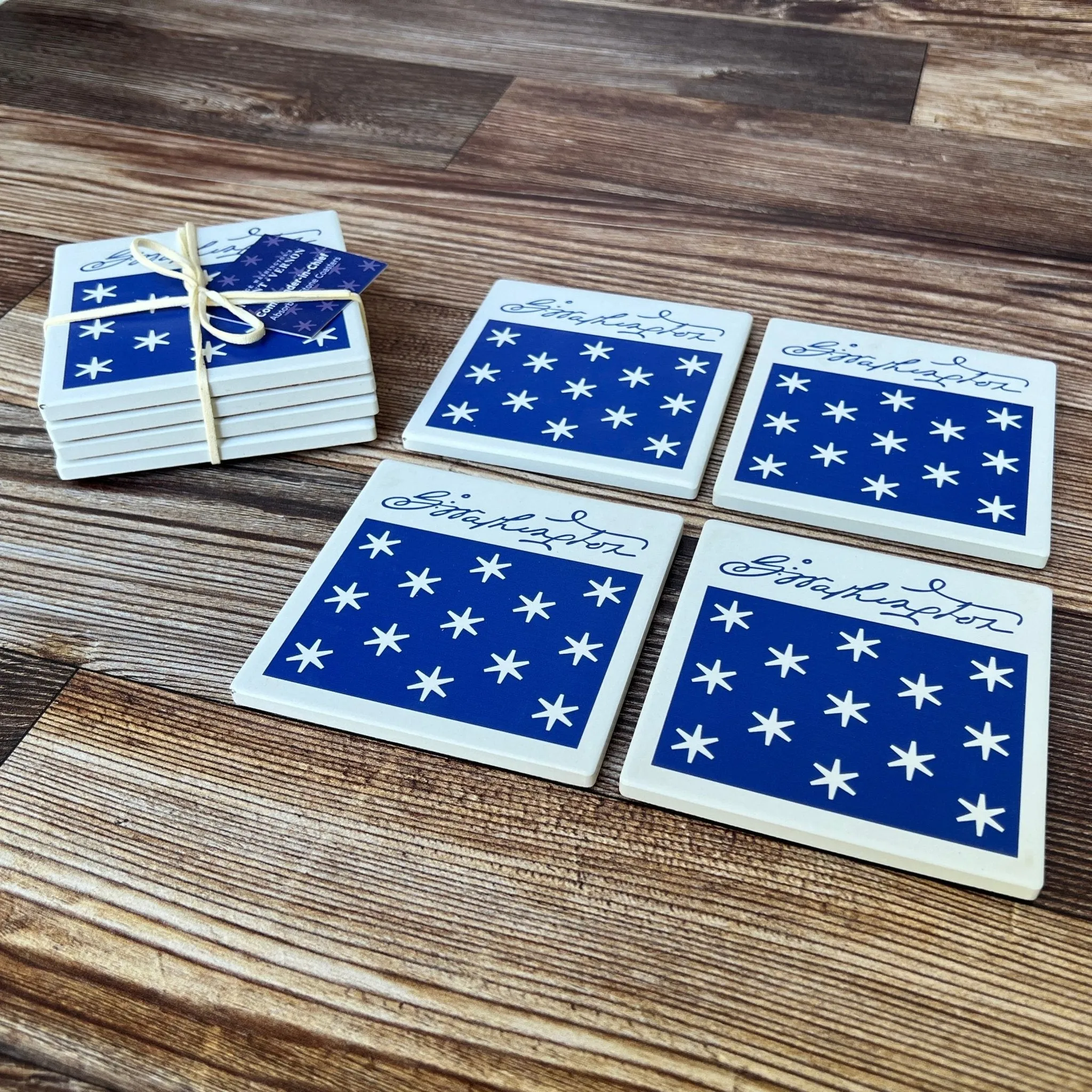 Stone Coaster Set of Four - Commander In Chief Design