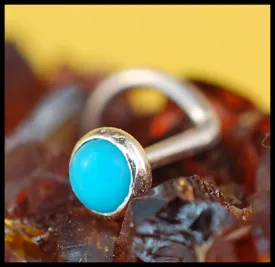 Turquoise Nose Stud Set in Sterling Silver