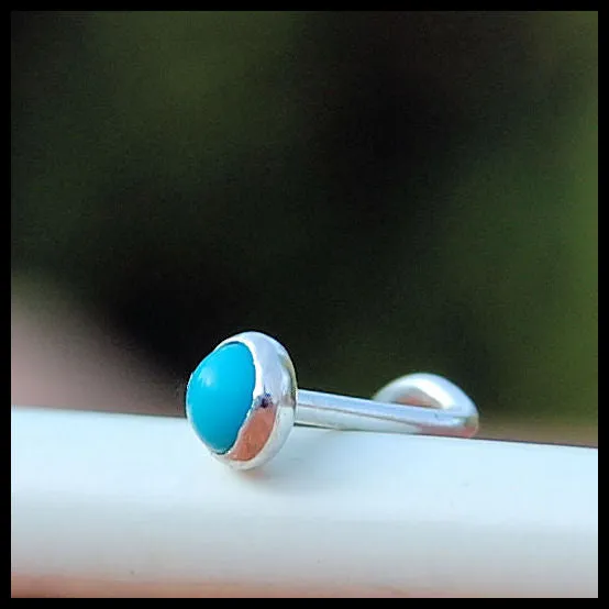 Turquoise Nose Stud Set in Sterling Silver