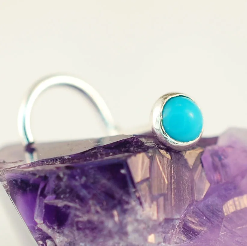 Turquoise Nose Stud Set in Sterling Silver