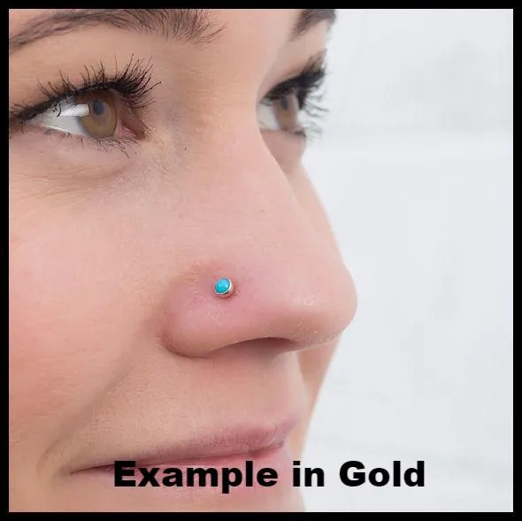 Turquoise Nose Stud Set in Sterling Silver