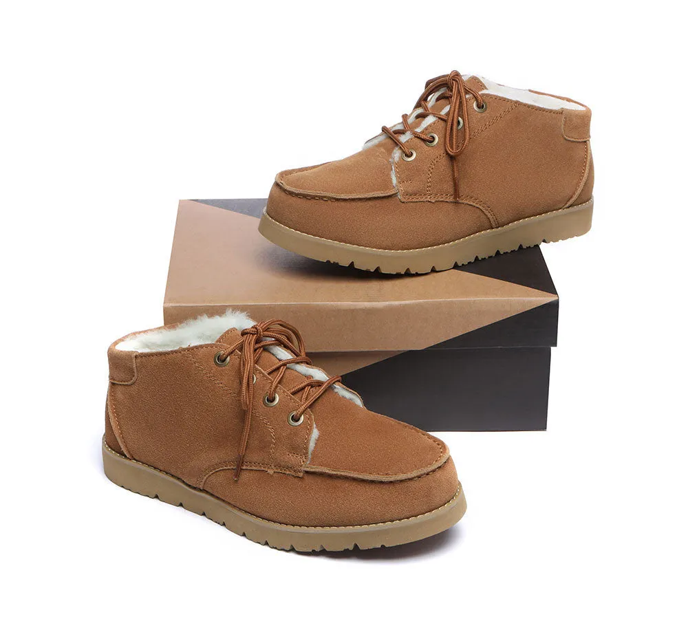 UGG Men Boots Lace Up Ankle Sheepskin Casual Boots Sneakers Ryan