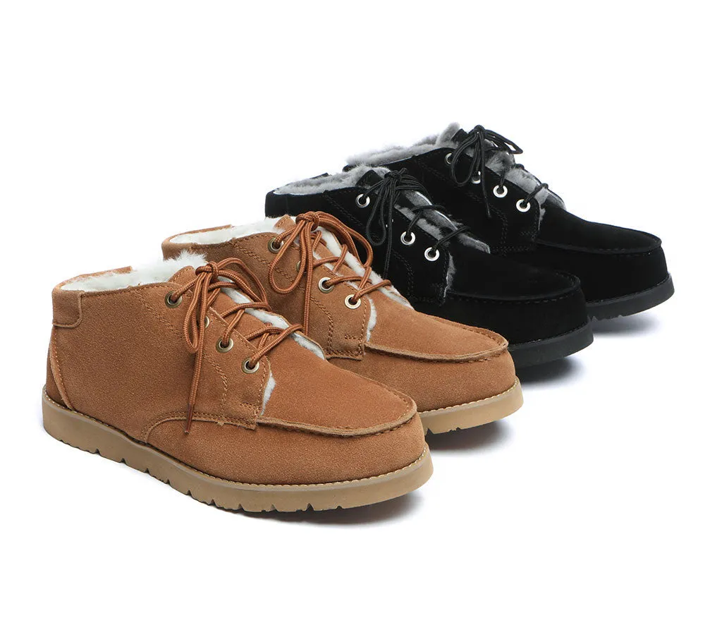 UGG Men Boots Lace Up Ankle Sheepskin Casual Boots Sneakers Ryan