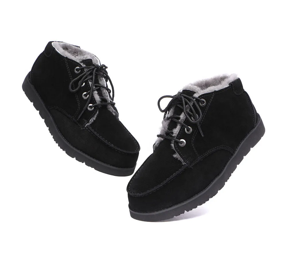 UGG Men Boots Lace Up Ankle Sheepskin Casual Boots Sneakers Ryan