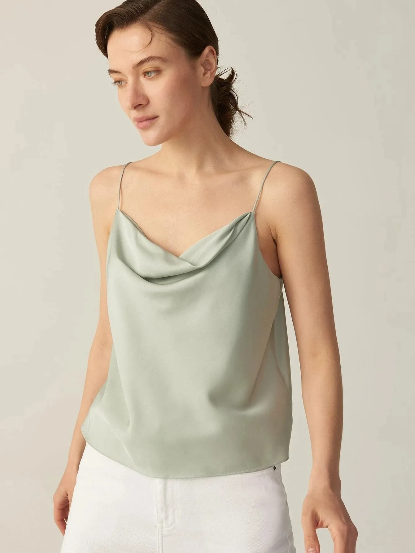 V Neck Sling Silk Grade 6A 22mm Stretchable Sleeveless Silk Top Silk Shirt